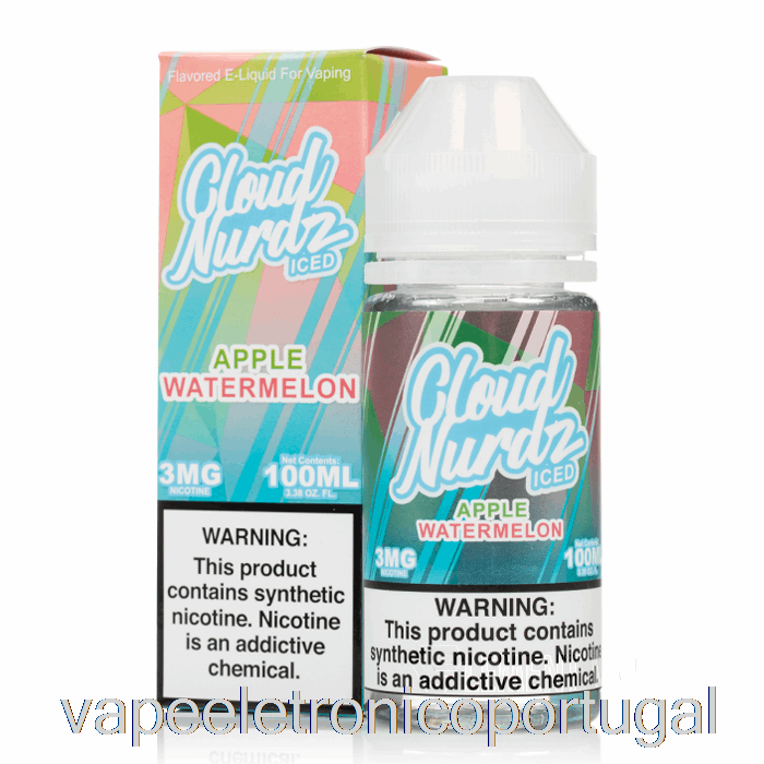 Vape Eletrônico Melancia Gelada De Maçã - Nuvem Nurdz - 100ml 6mg